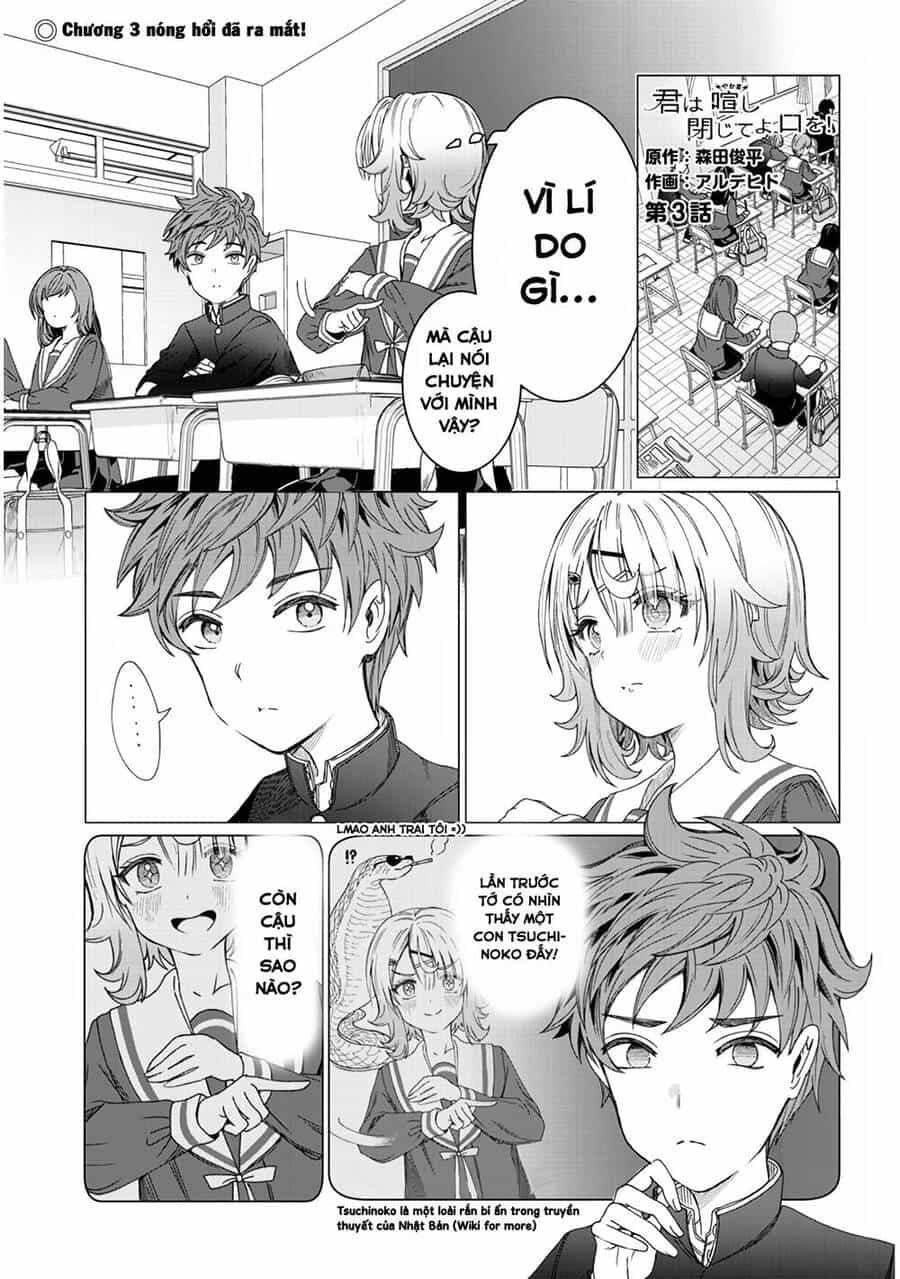 Kimi Wa Yakamashi Tojite Yo Kuchi Wo! - Chương 3 - ảnh 1