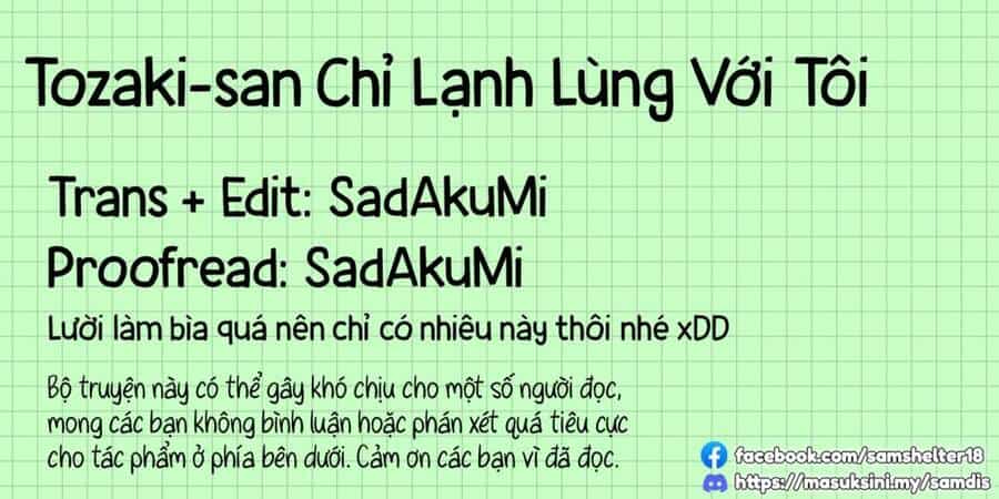 Tozaki-San Chỉ Lạnh Lùng Với Tôi - Chương 3 - ảnh 26